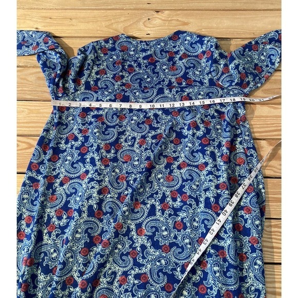 LulaRoe Paisley Sarah Cardigan Size Small Women’s Blue Open Front - Picture 6 of 7